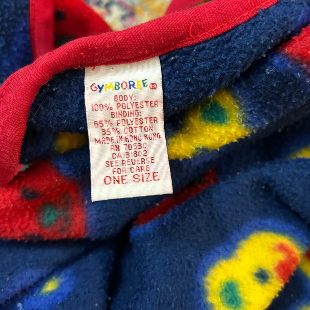 Vtg 1996 Gymboree Fleece Baby Blanket Bunnies & Bears Alpine Meadows Rainbow Tag - Picture 2 of 5